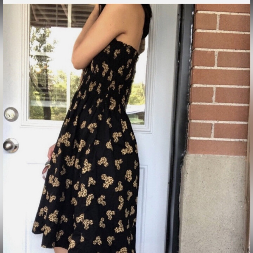 Walt Disney World Disneyland Resort XL Cheetah Animal Print Maxi Dress Smocked